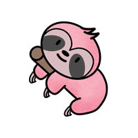 stickylabel_bestiesticker_sloth_pink