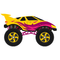 stickylabel_monstertruck_yellow