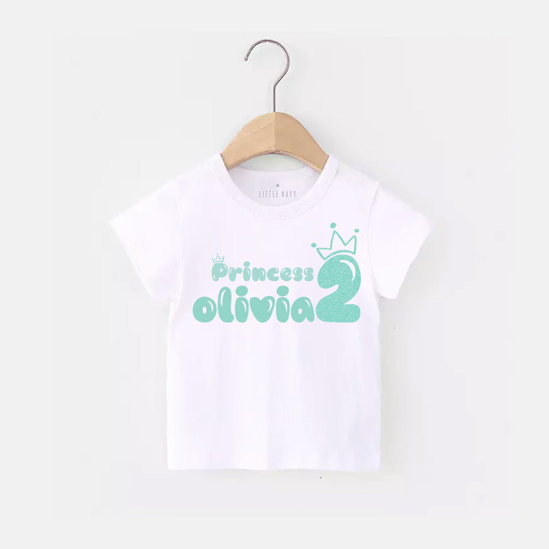 Personalized Princess Birthday T-Shirt - TEAL