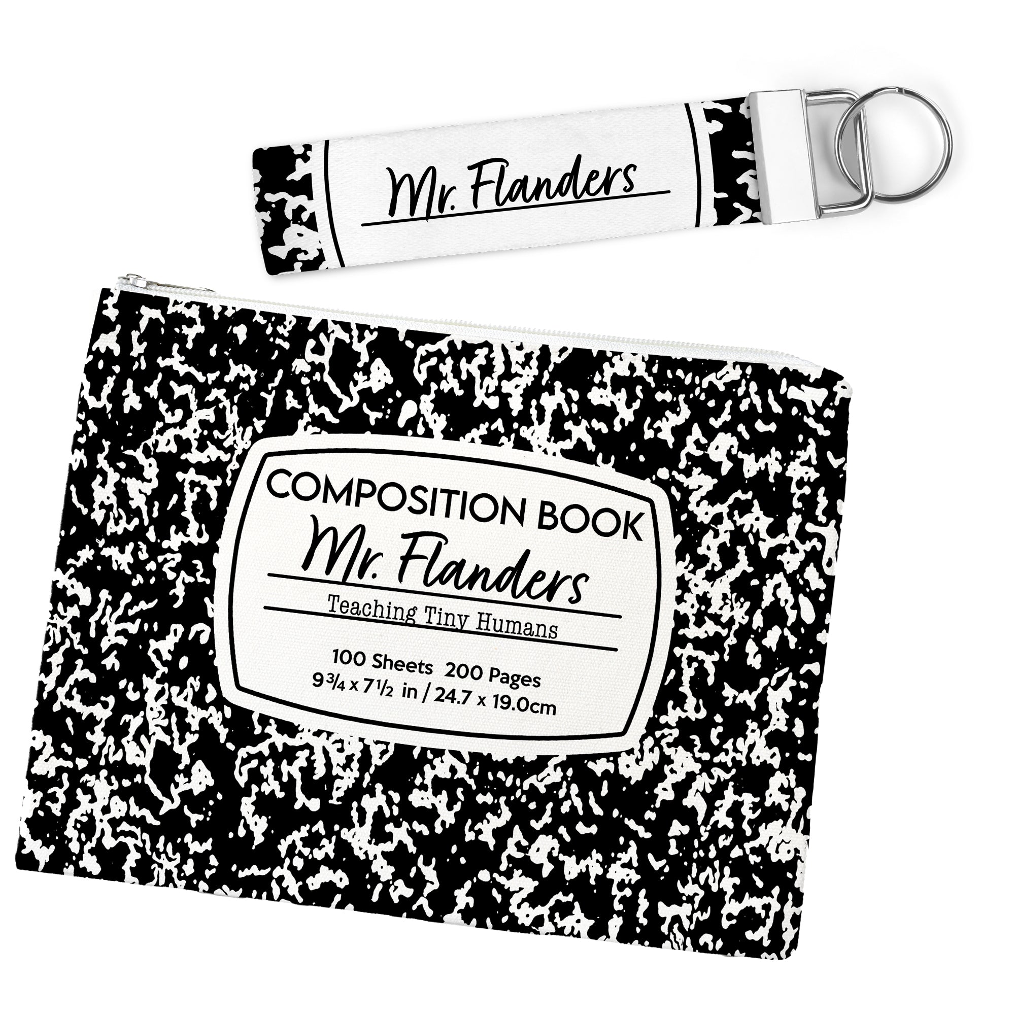 Personalized Teacher Composition Notebook Zipper Bag