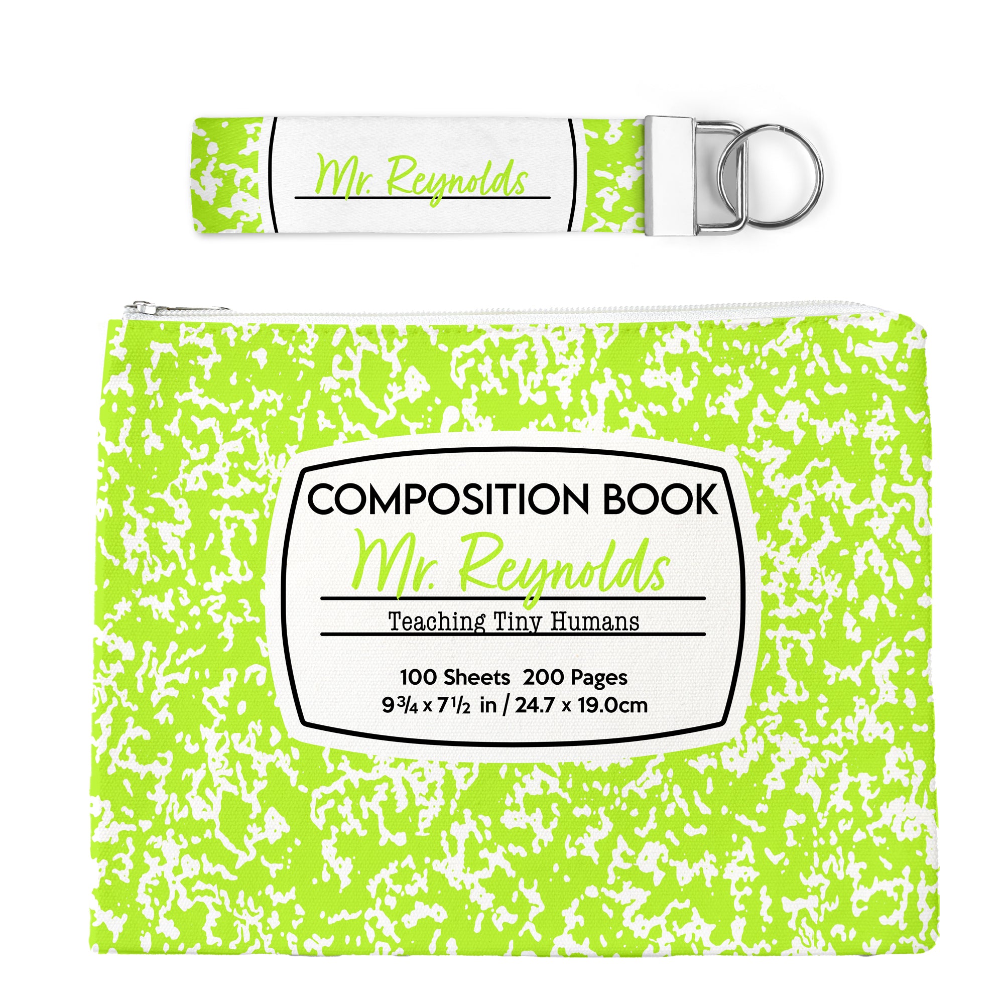 Personalized Teacher Composition Notebook Zipper Bag