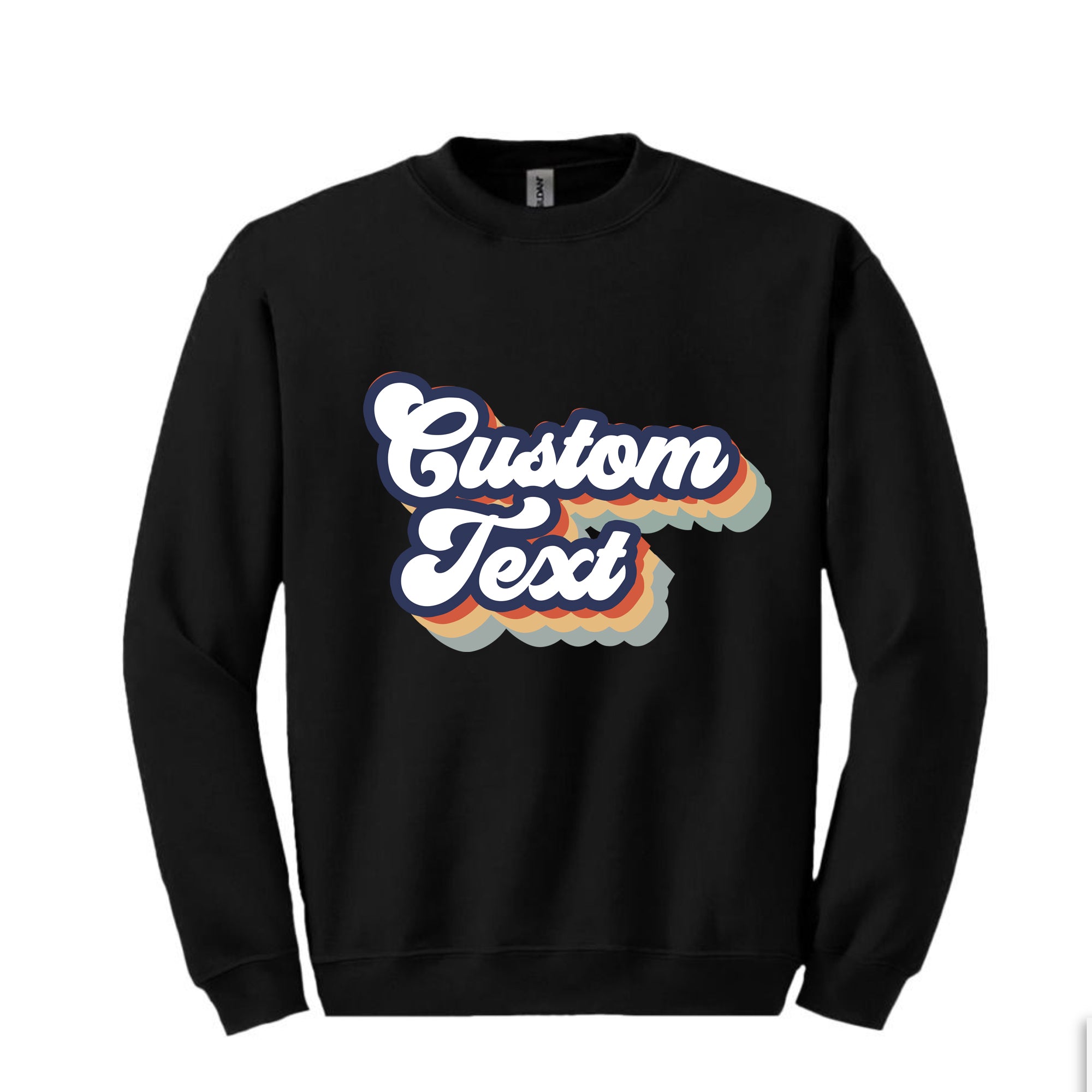Custom Adult Crew Neck Sweatshirt - BLACK