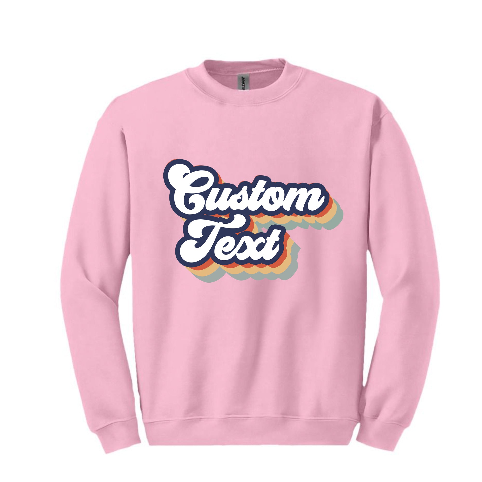 Custom Adult Crew Neck Sweatshirt - LIGHT PINK