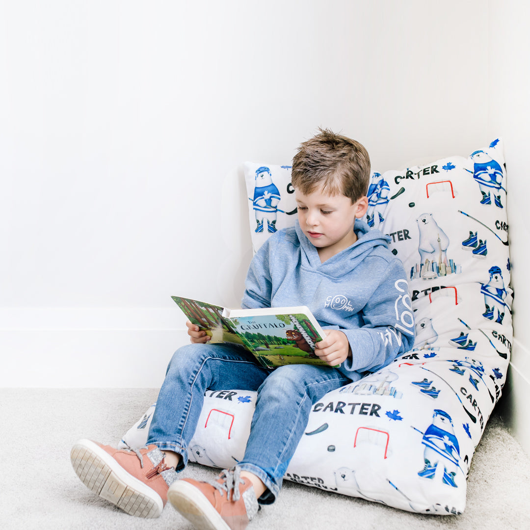 Personalized Kid Floor Cushion COVER ONLY Little Navy