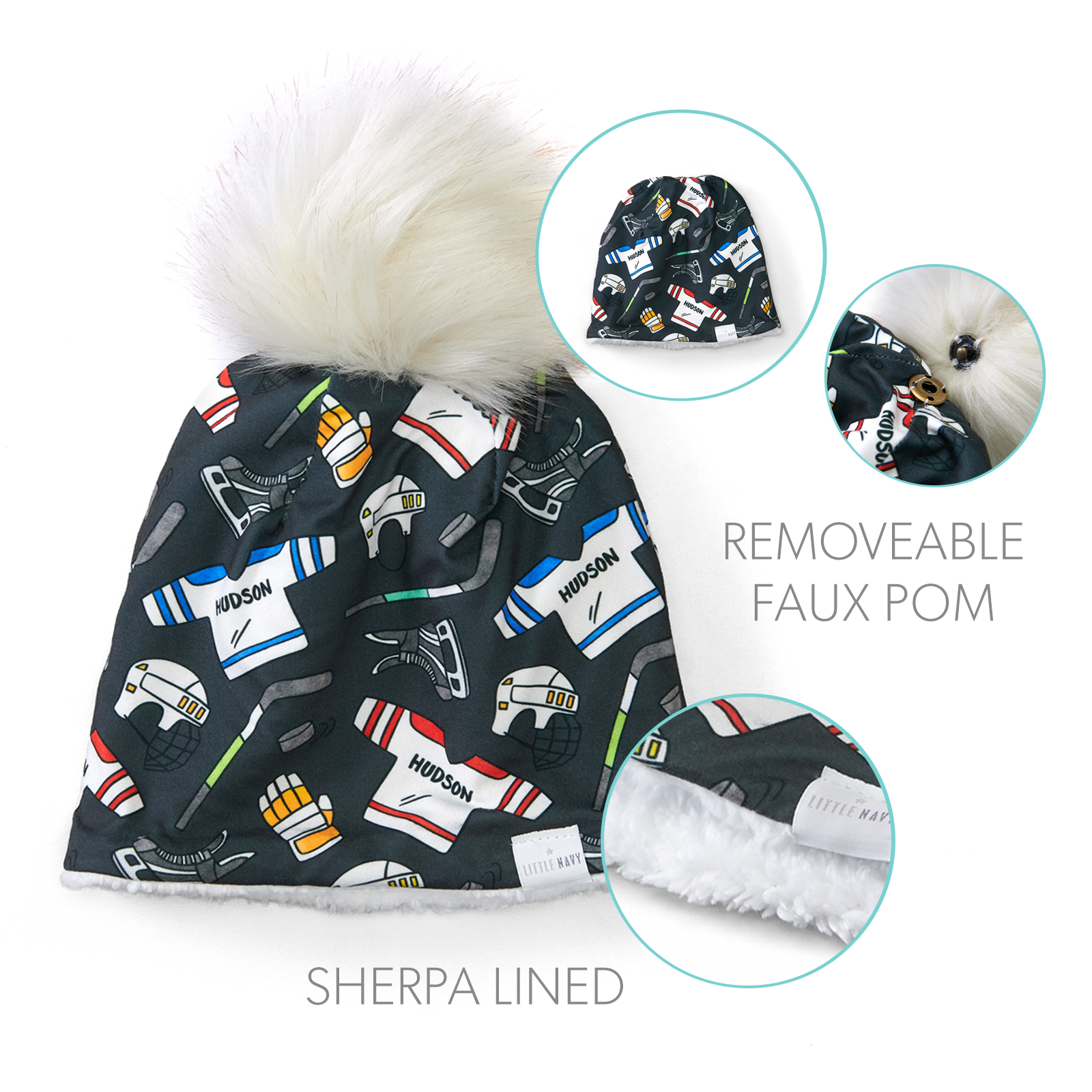 Personalized Sherpa Lined Pom Beanie